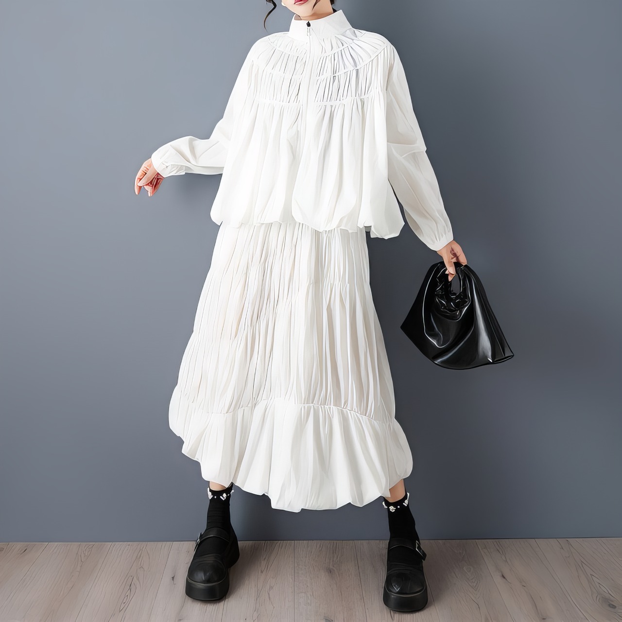 ギャザー バルーン トップス&スカート セレクト  00207