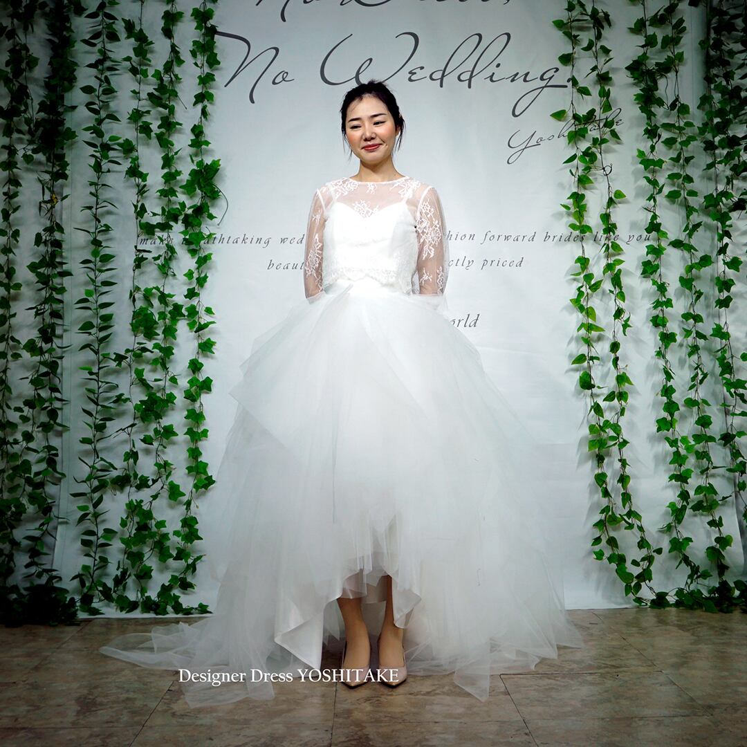 オーダー制作】ウエディングドレス(無料パニエ) ふわふわチュール  