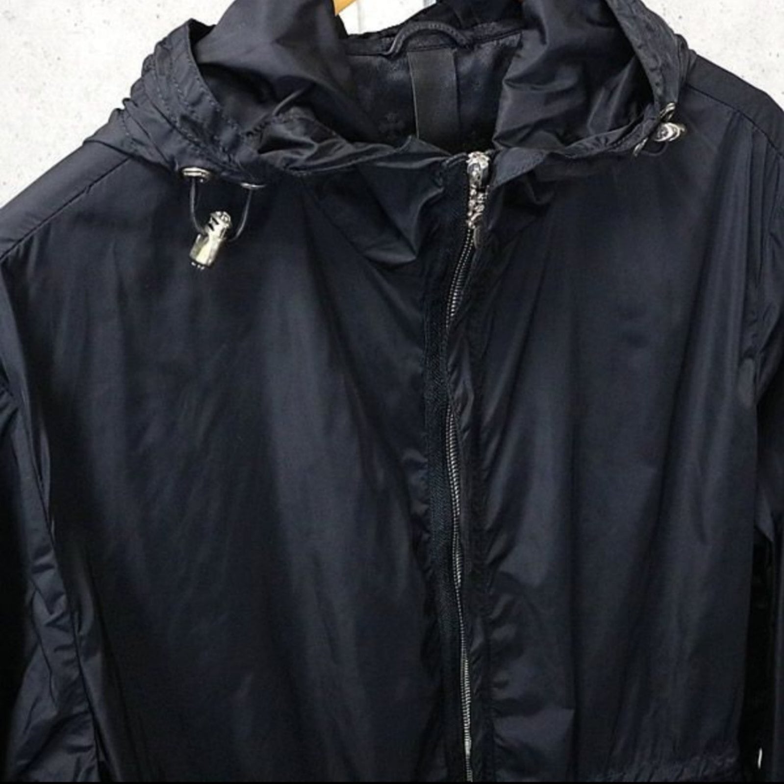 クロムハーツ サイズ:XL（JVP） PUDDLES CHプラスパッチ付きナイロンフーデッドコート 中古 SJ02 CHROME HEARTS クロムハーツ PUDDLES CHプラスパッチ ナイロンコート