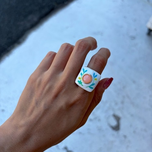 TOPANGA Jewelry  FOLK Art Ring Square 　フォークアートリング　スクエア　　指輪　リング　フラワー　　Ring　