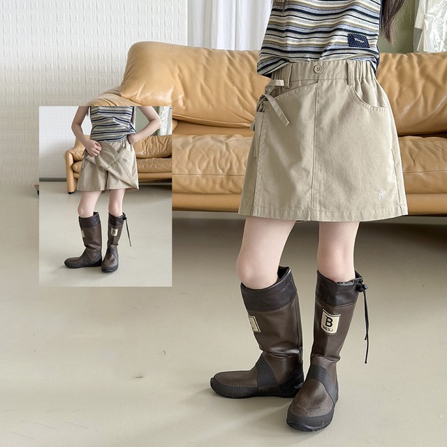 【KID】サイドリボンワーク風キュロットパンツ - 1
