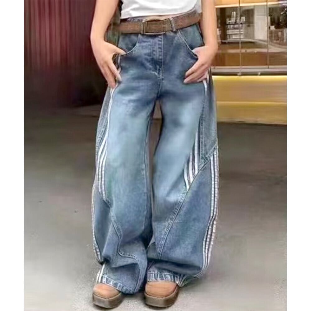 ラインデザインデニムカーブパンツ | M-CLOSET