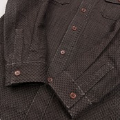 希少 00s KATHARINE HAMNETT キャサリンハムネット 立体柄デザイン シャツ ジャケット サイズ L /オールド/アーカイブ/ダークブラウン
