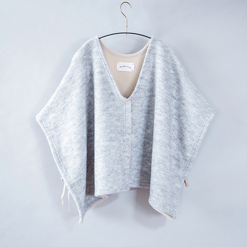 Bicolor poncho    kidsS(90-100)  /  LightHeatherGray