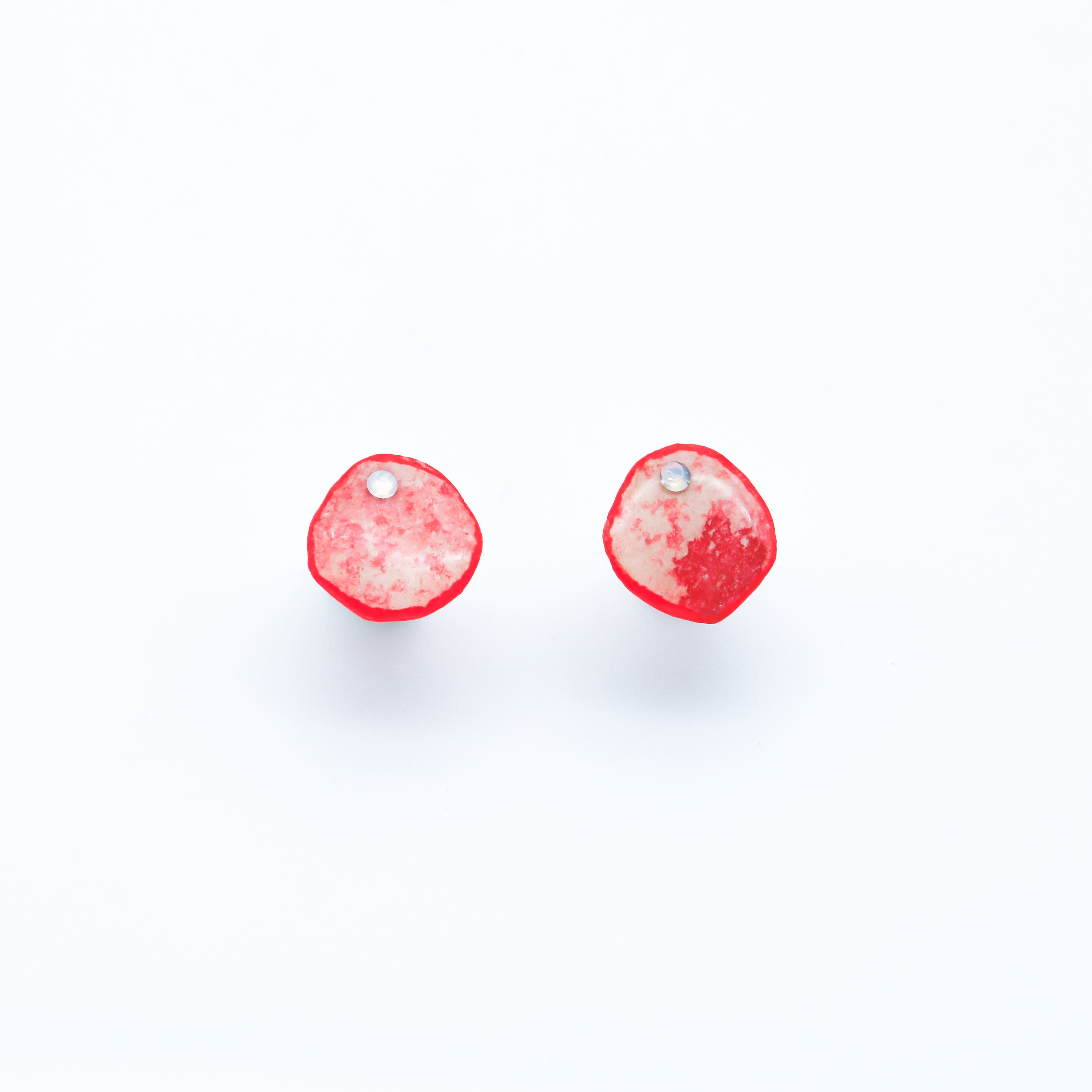 “Colorful” japanesepaper pierced earrings  ◼︎red