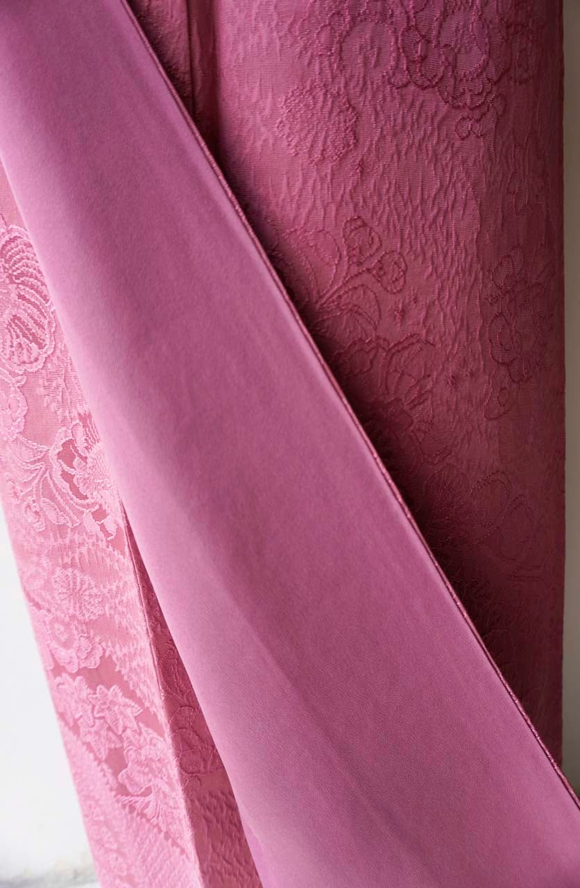 袷】躑躅色 辻が花地紋 色無地 | 大山キモノ・ちぇらうなぼるた