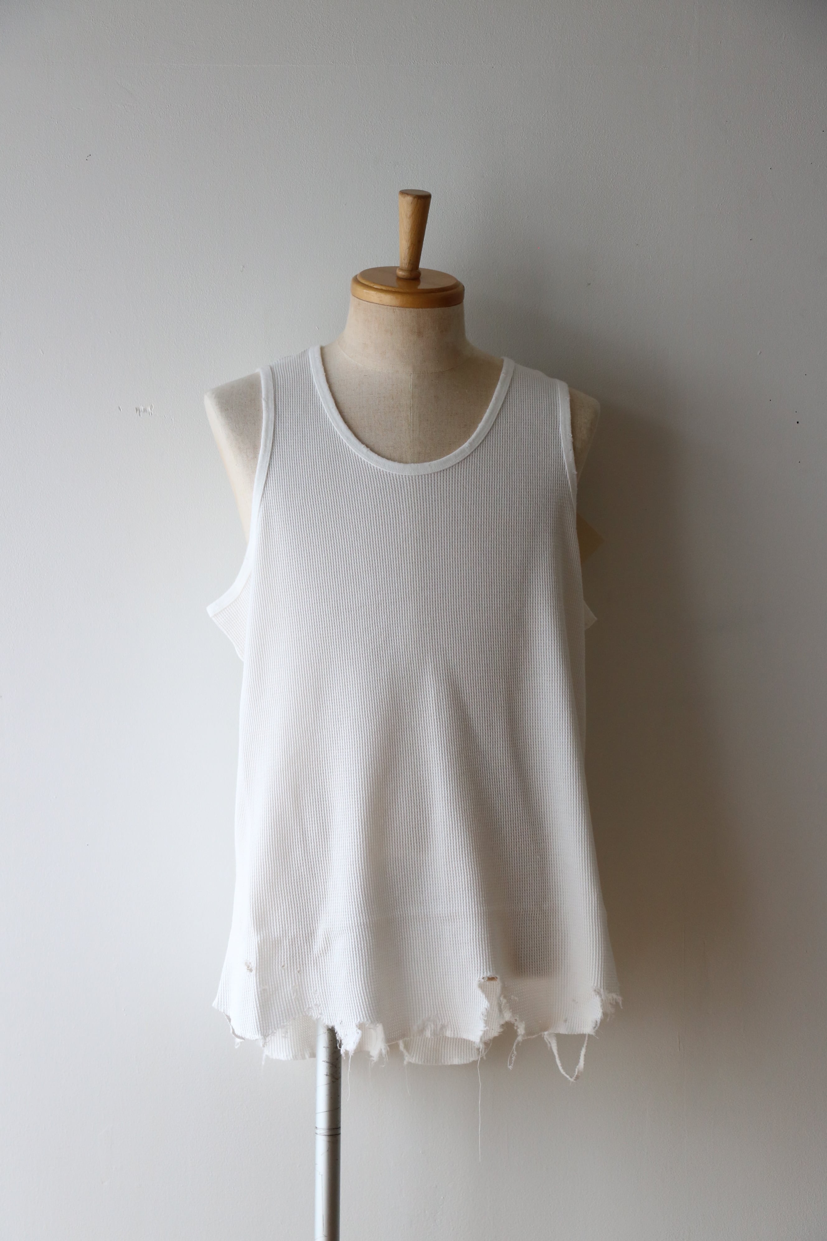 Ancellm - DAMAGE WAFFLE TANK TOP- / ANC-STD-CT04 / アンセルム