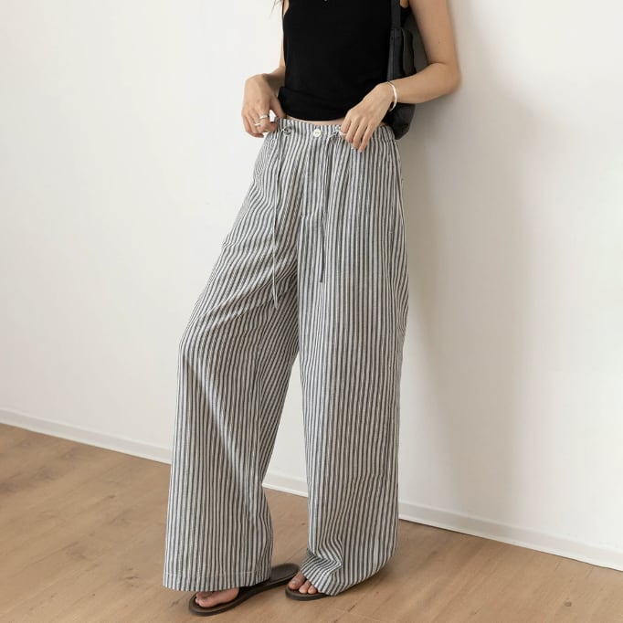 stripe drawstring pants 14458
