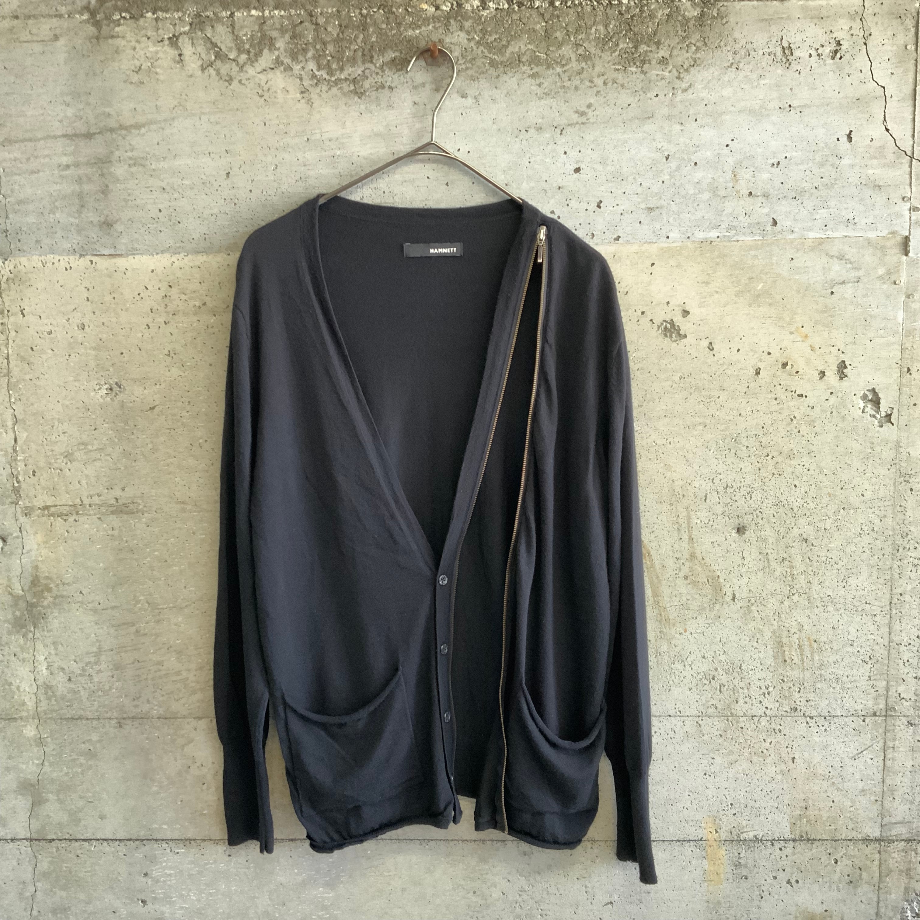 side zip knit cardigan