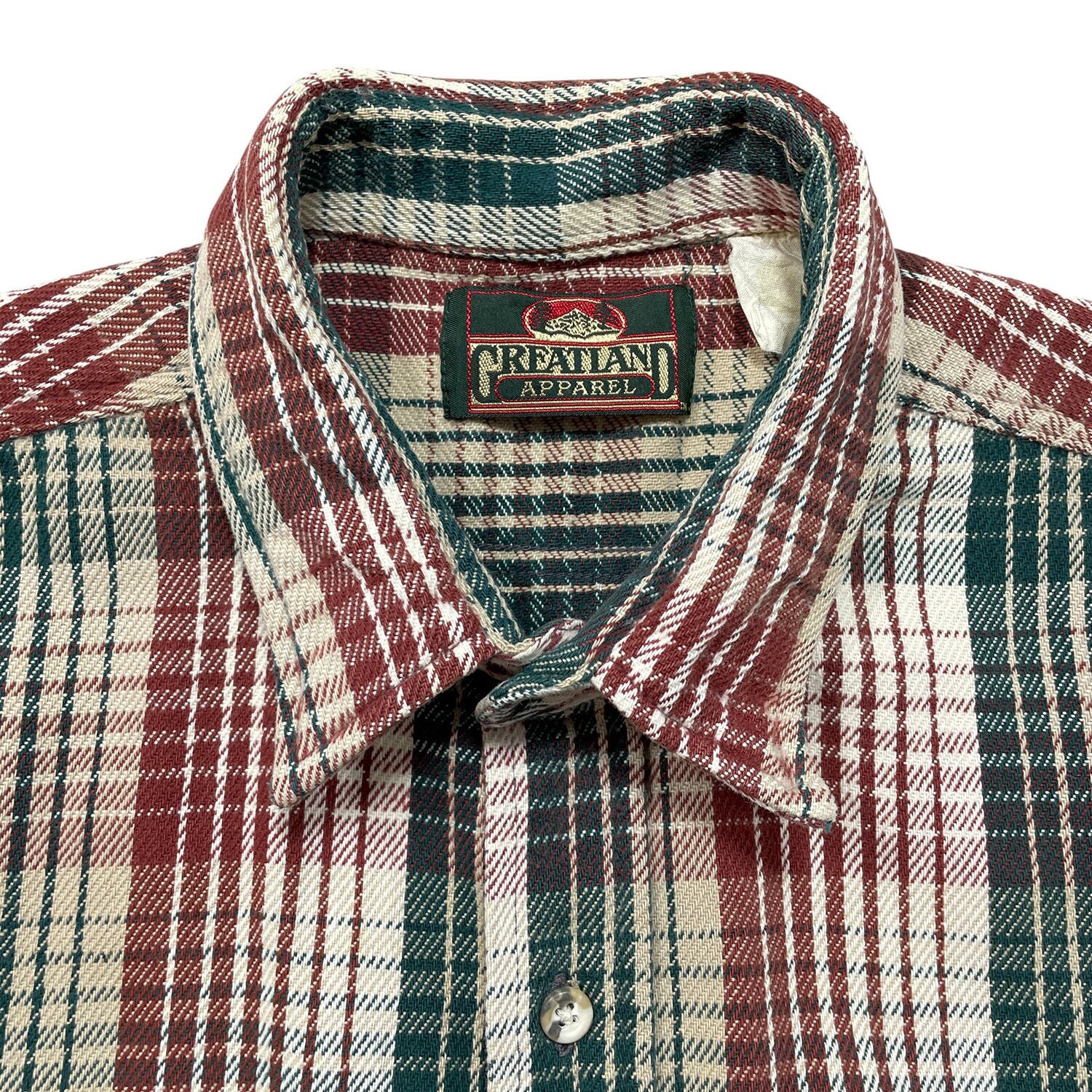 90S GREATLAND APPAREL ヴィンテージ ヘビーフランネル コットン 長袖