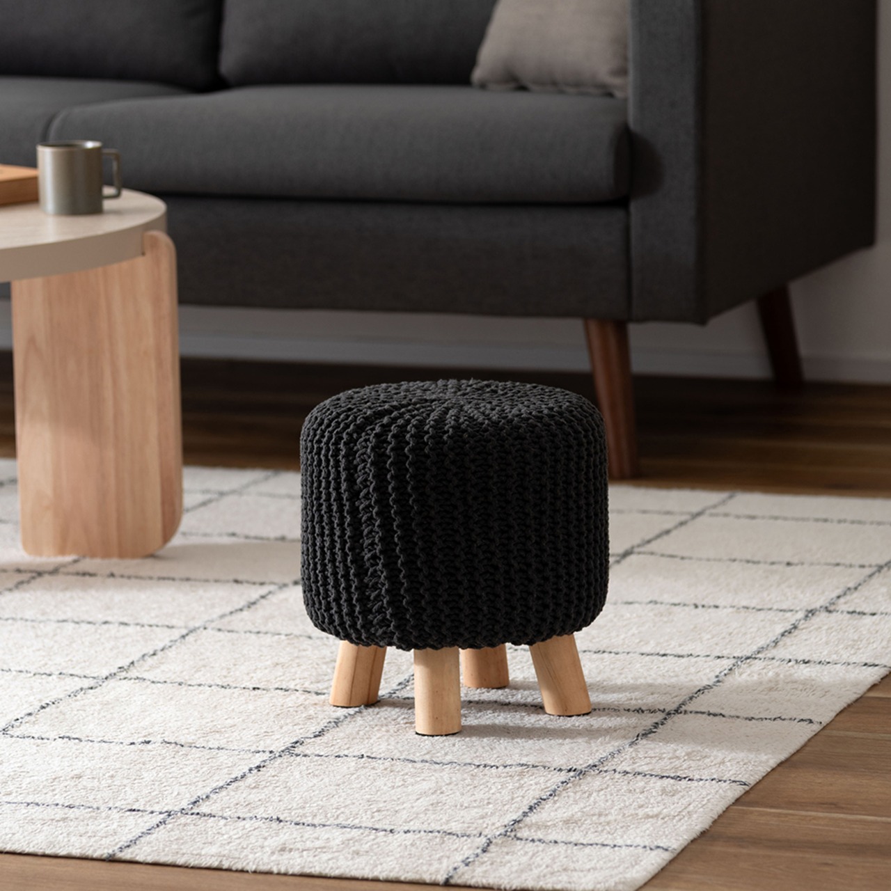 ニット風 スツール 高さ30cm