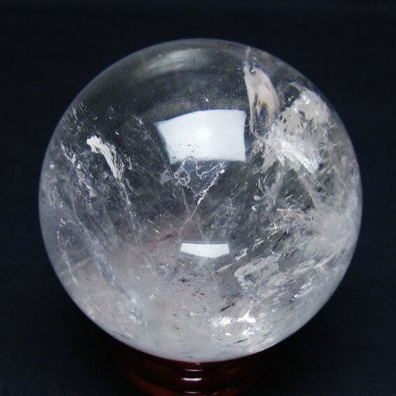 水晶 丸玉 60mm スフィア 置物 水晶玉 一点物 151-9008