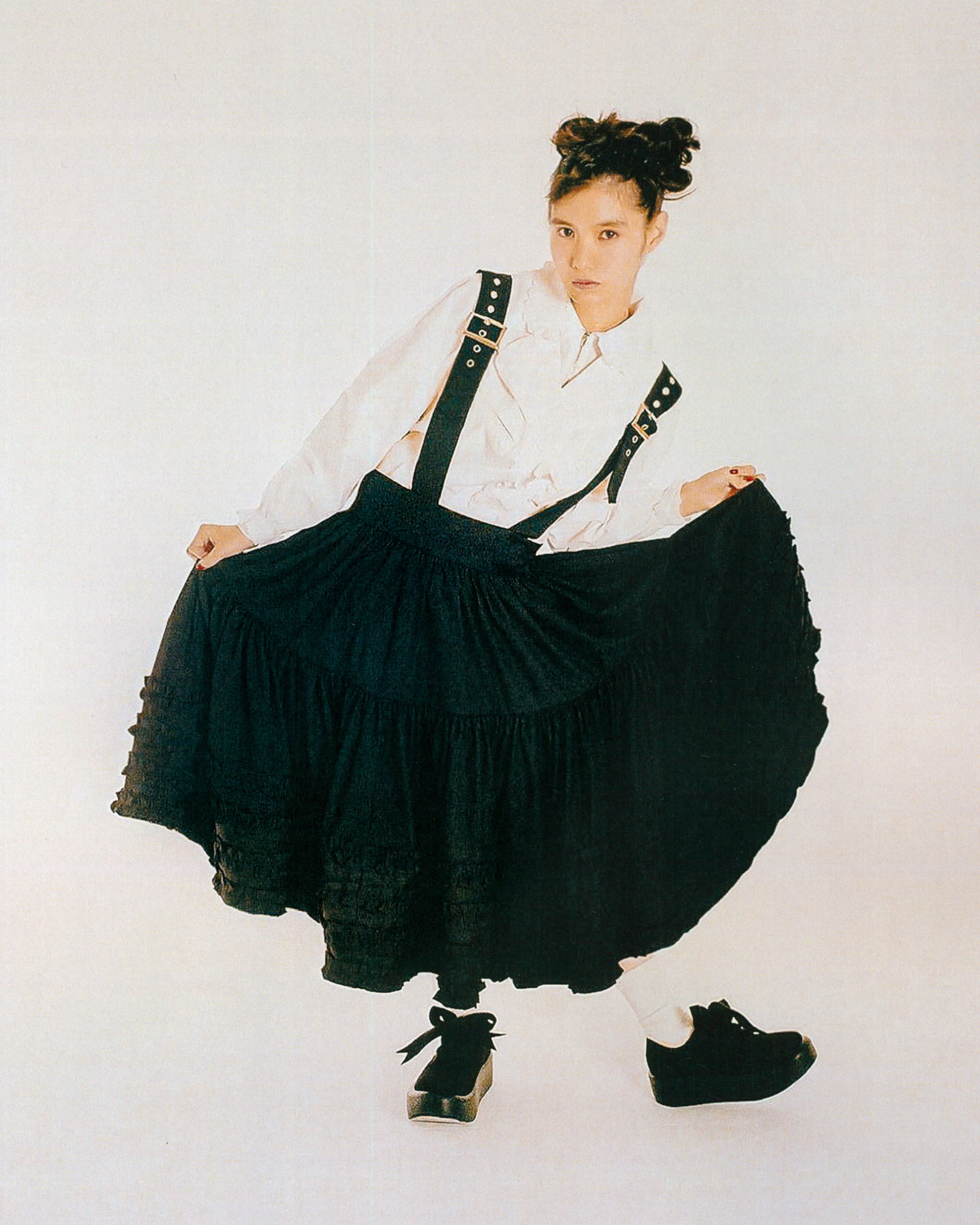 吊りリボンスカート BLACK 002