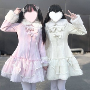 ゆめかわ♡全２カラー　ワンピース風フリルコート　jya11