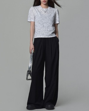 パフスリーブクルーネックTシャツ A1064
