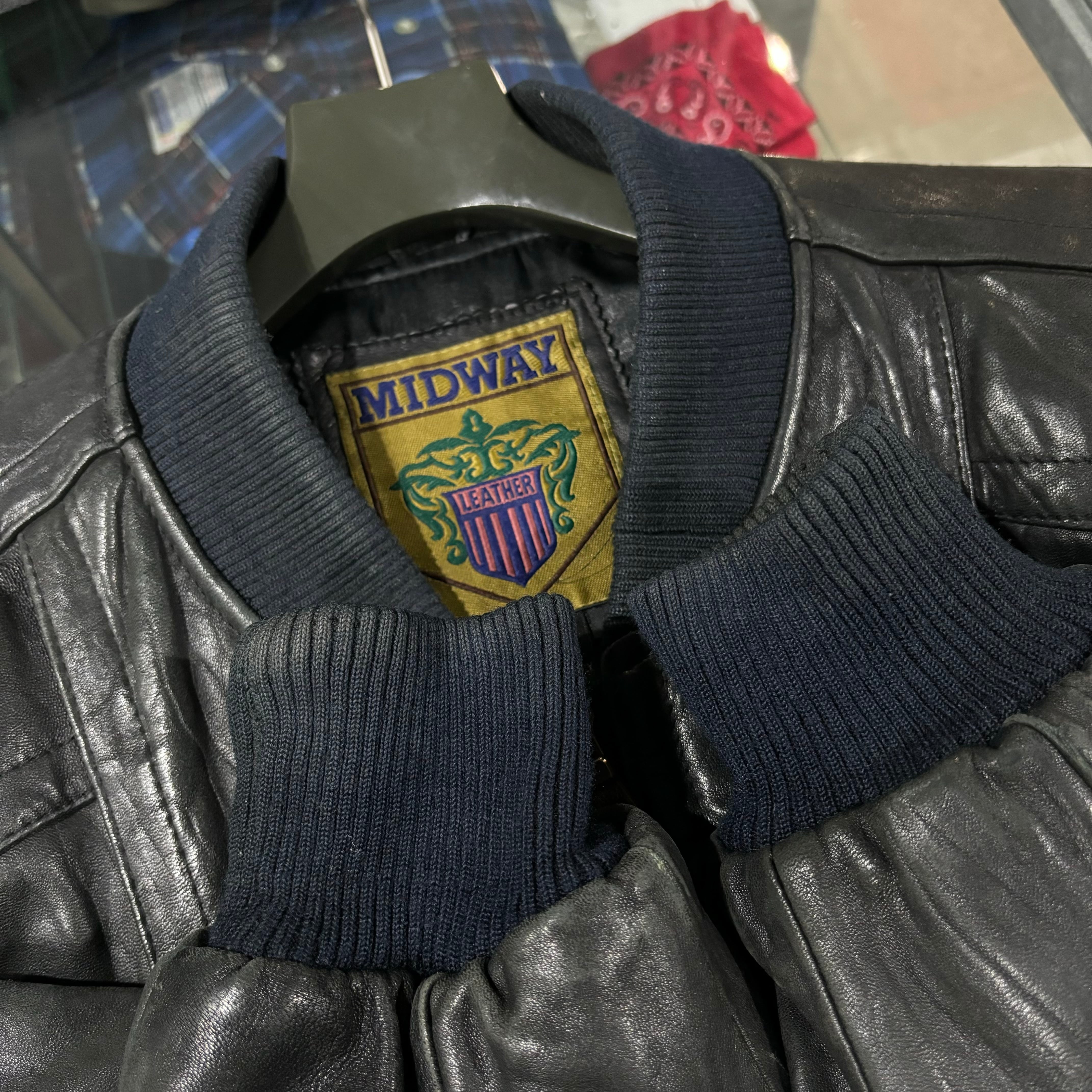 80~90s【MIDWAY】Leather Jacket | the Holic vintage clothing 80~90s【MIDWAY】Leather Jacket | the Holic vintage clothing