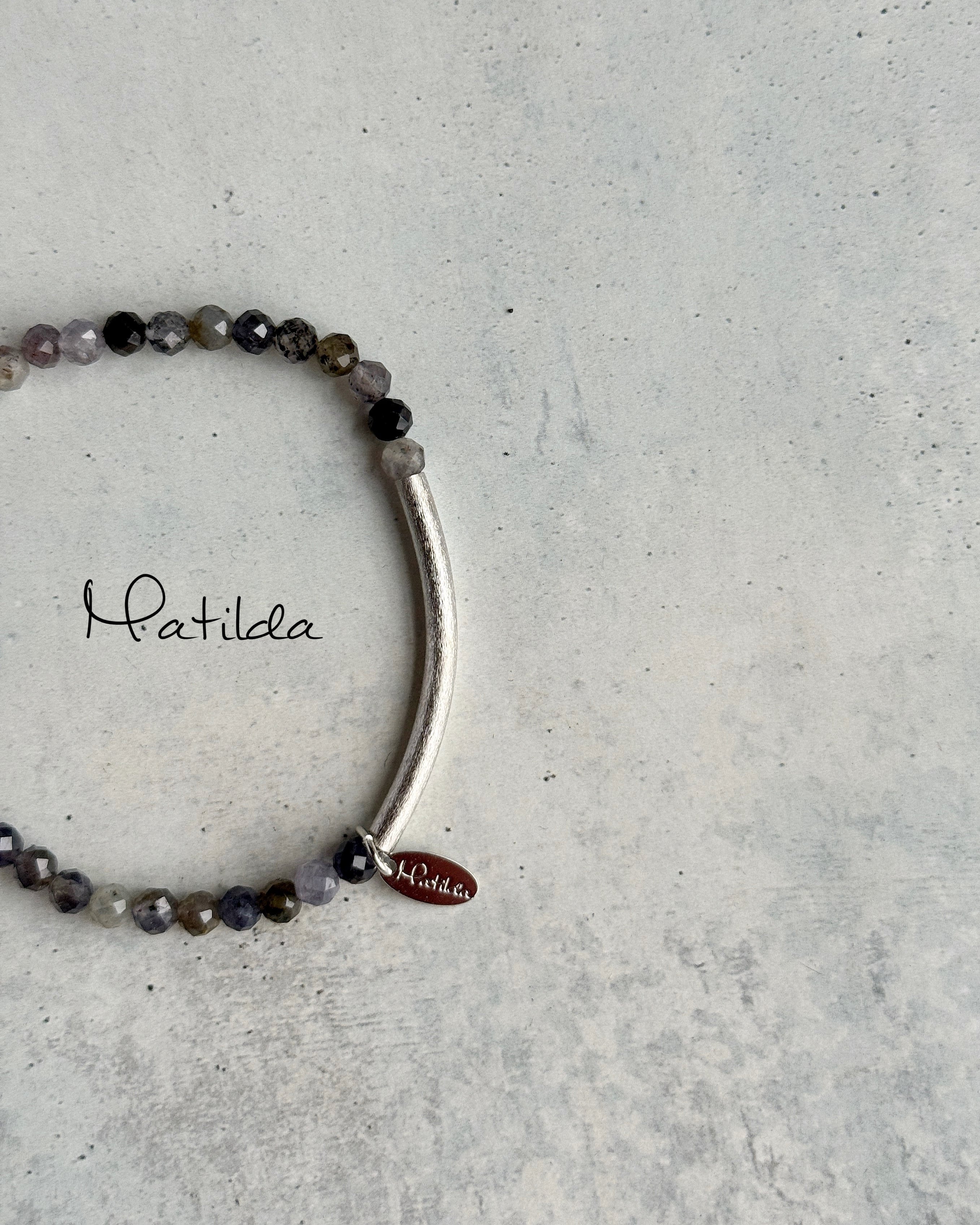 【再販】Tube & stone bracelet(サンストーン・アイオライト)