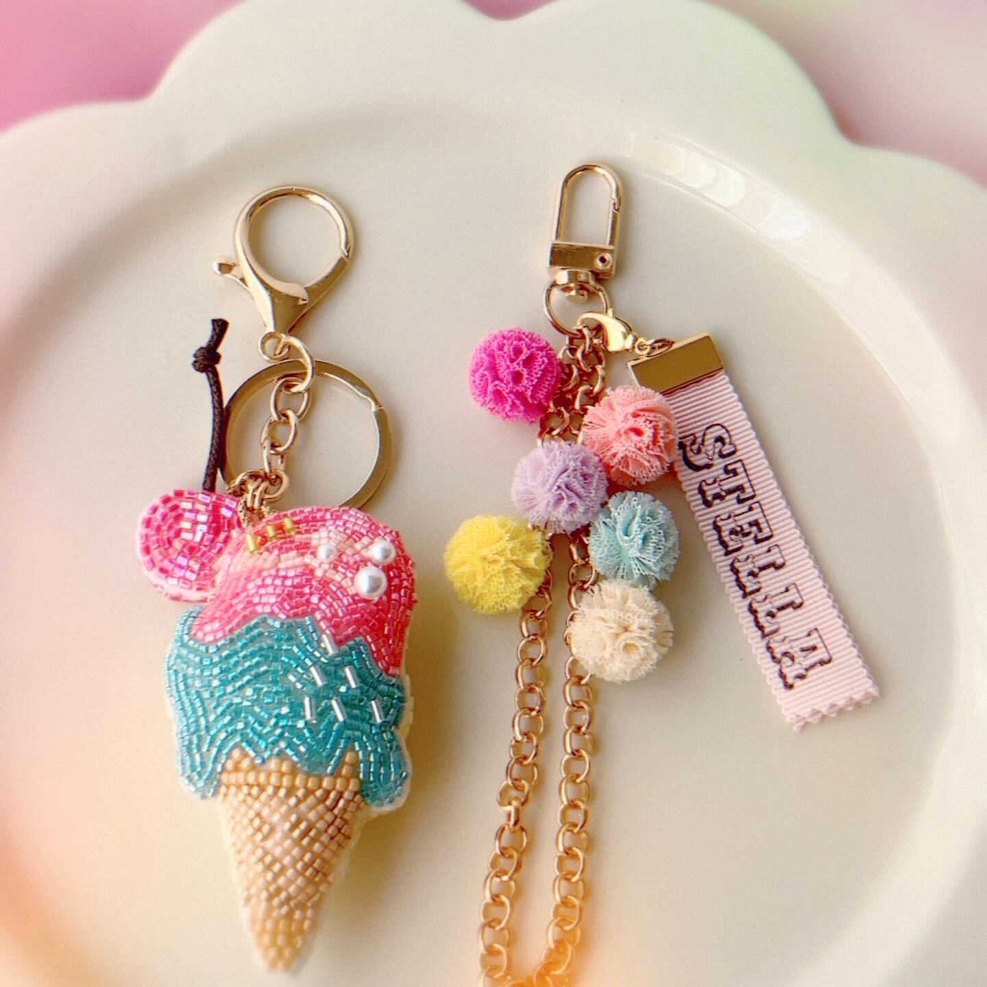バッグチャーム 「アイスクリーム」STELLA ビーズアクセサリー | STELLA