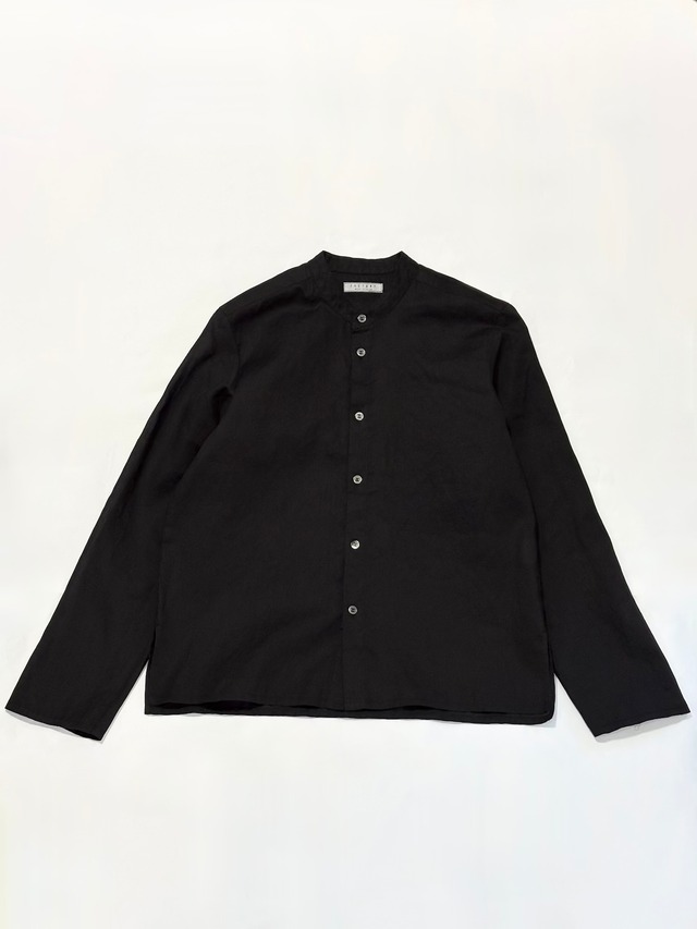 FACTORY・綿（コールドマーセ加工）　プレーンシャツ・ブラック