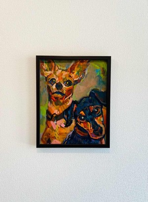 OIL COLOUR | 油彩画 #現代アート #犬 #猫