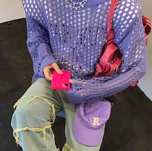 オーバーシルエットメッシュニット_LN01330