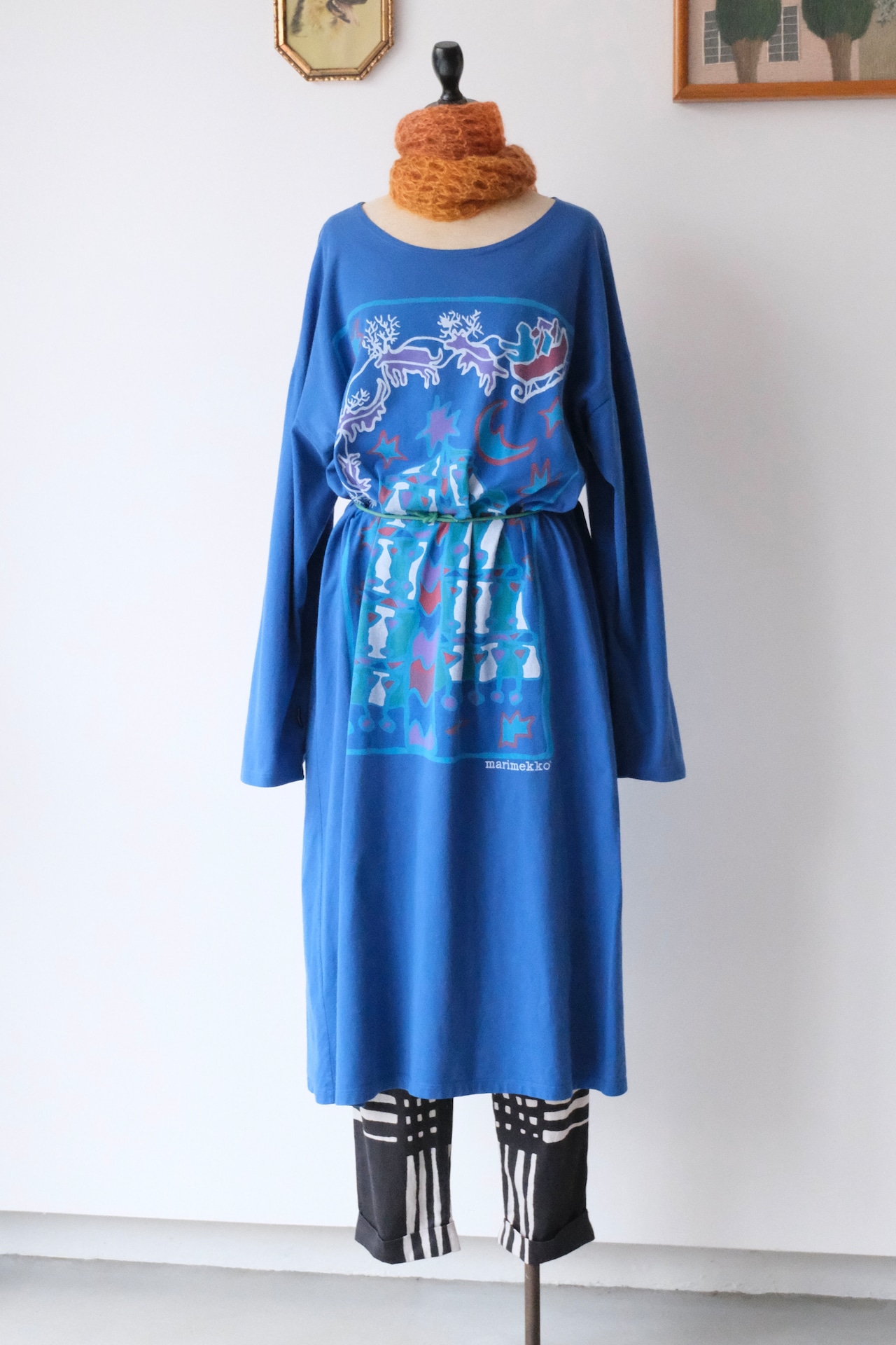 Marimekko blue Christmas dress t-shirt