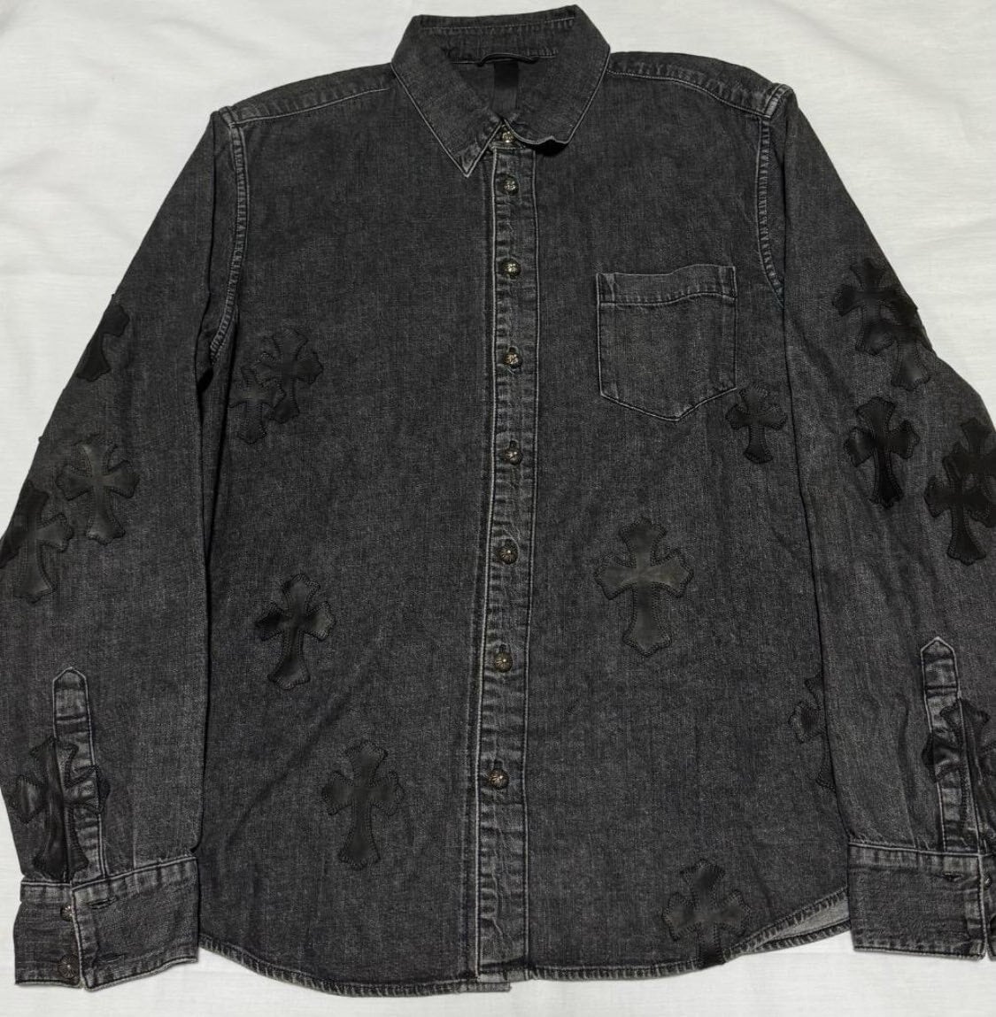CHROME HEARTS クロムハーツ クロスパッチ デニムシャツ ルーズエンド