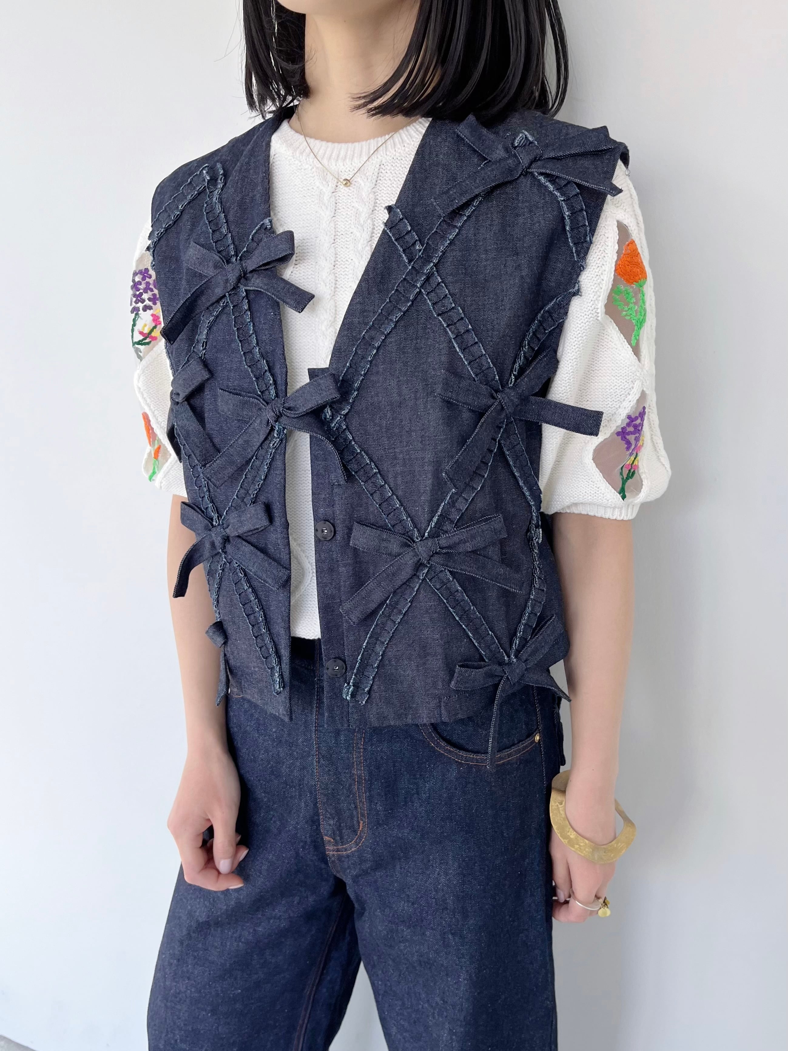 MUVEIL デニムベストブラウス | KOKO