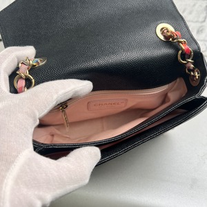 CHANEL シャネル マトラッセ ココマーク カーフスキン ショルダーバッグ ブラック A-13046