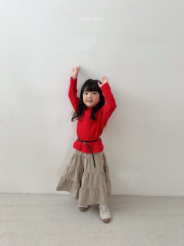 【即納】digreen / check ruffle skirt
