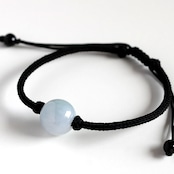 何とも言えない色味が特徴！ 大粒翡翠 紐ブレスレット ラベンダー翡翠 A貨翡翠 jd_br1040