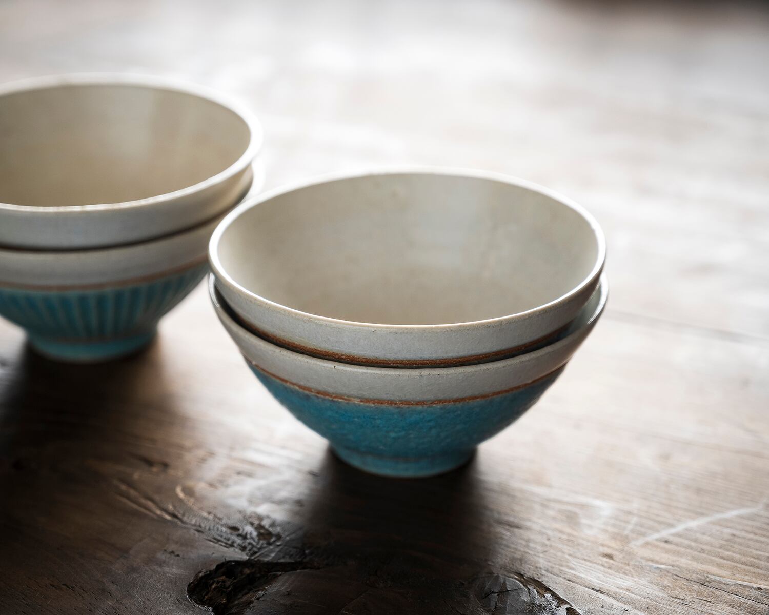 ご飯茶碗／シノギ／トルコ青UTSUWA