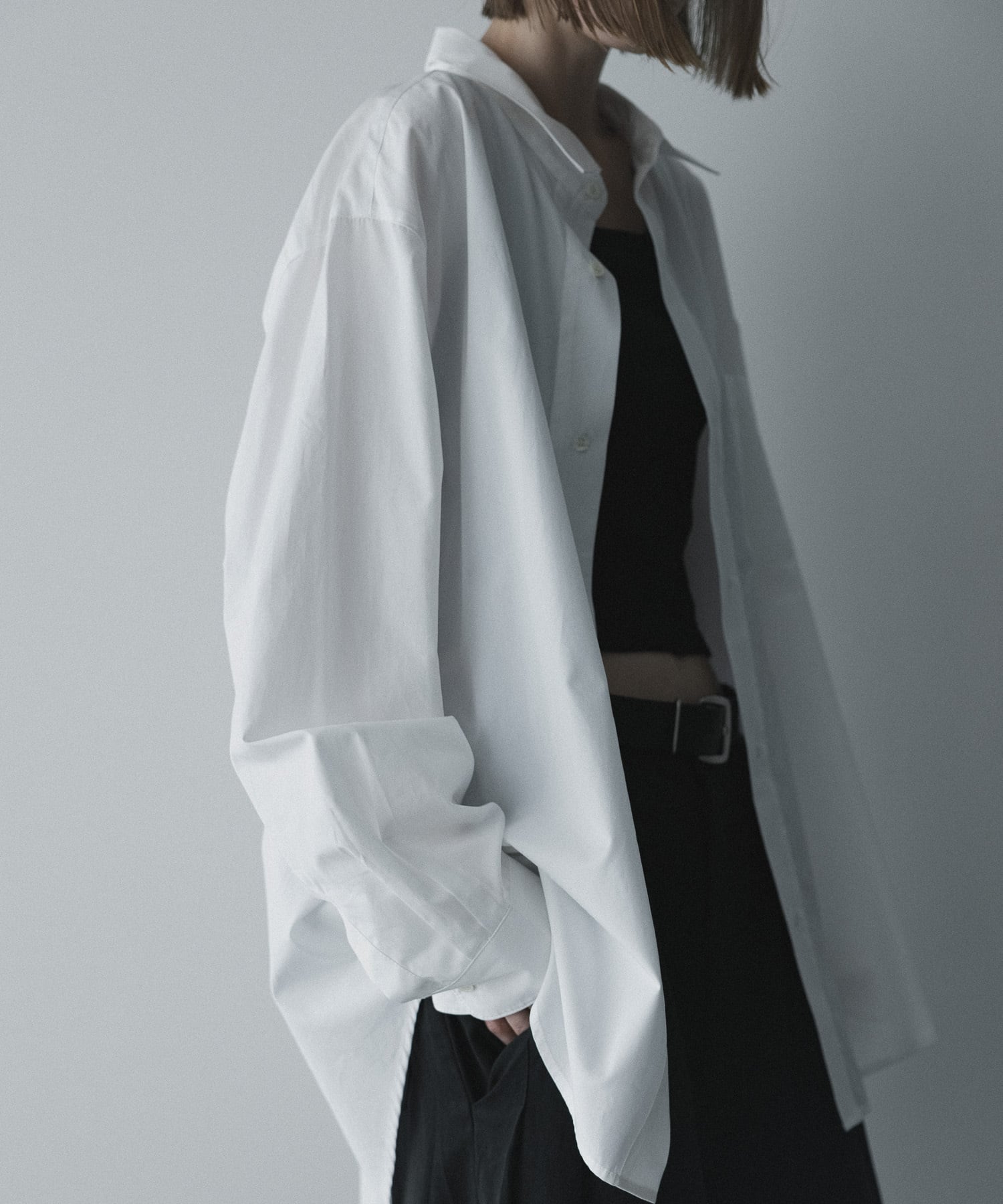 THOMAS MASON】loose basic oversize shirt〈 White 〉 | remer