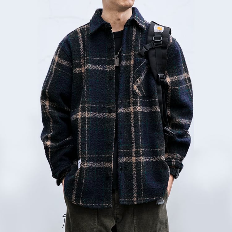 ★PLAID THICKENED WORK SHIRT　　　A0874