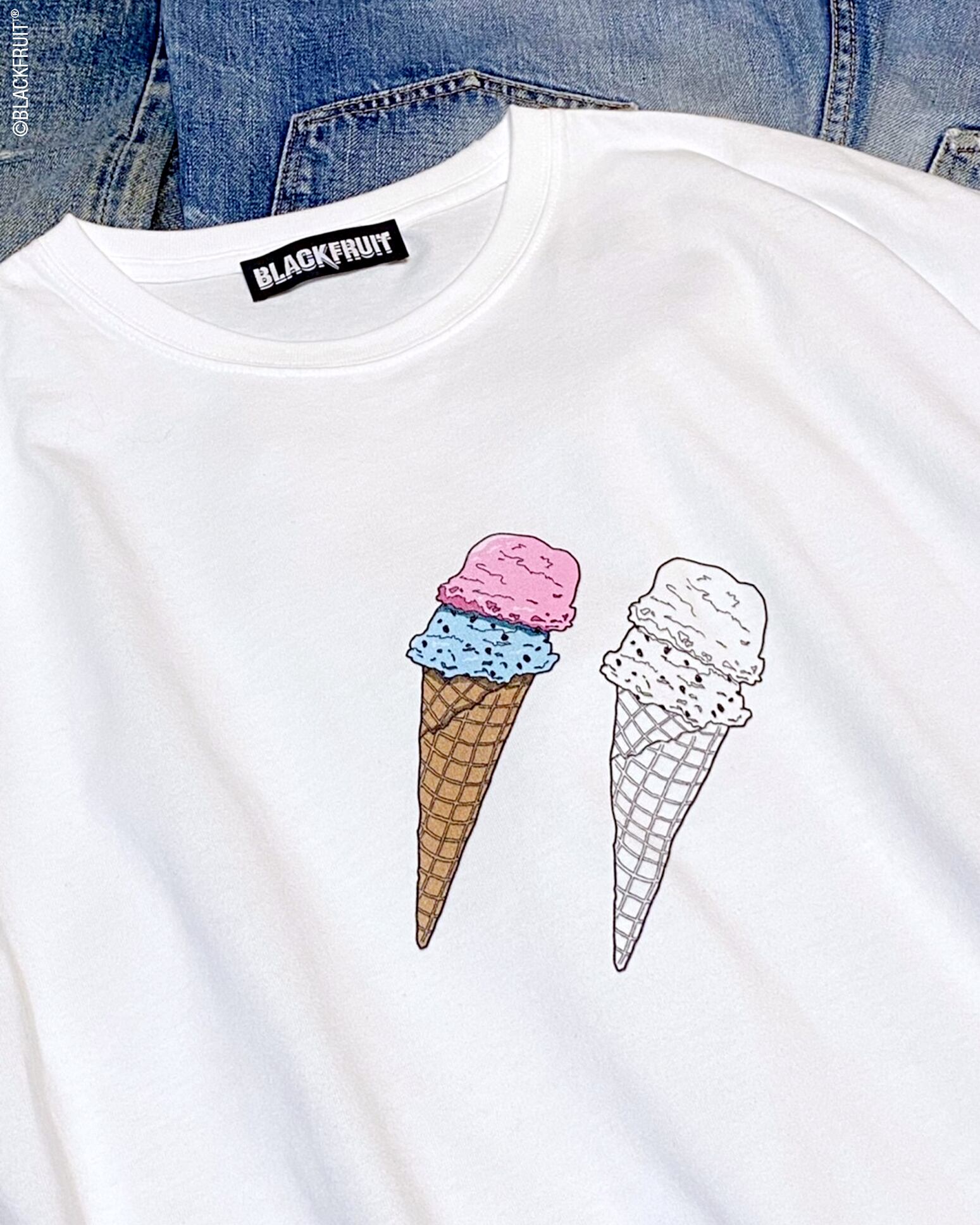 DOUBLE ICE CREAM BIG-TEE | BLACKFRUIT
