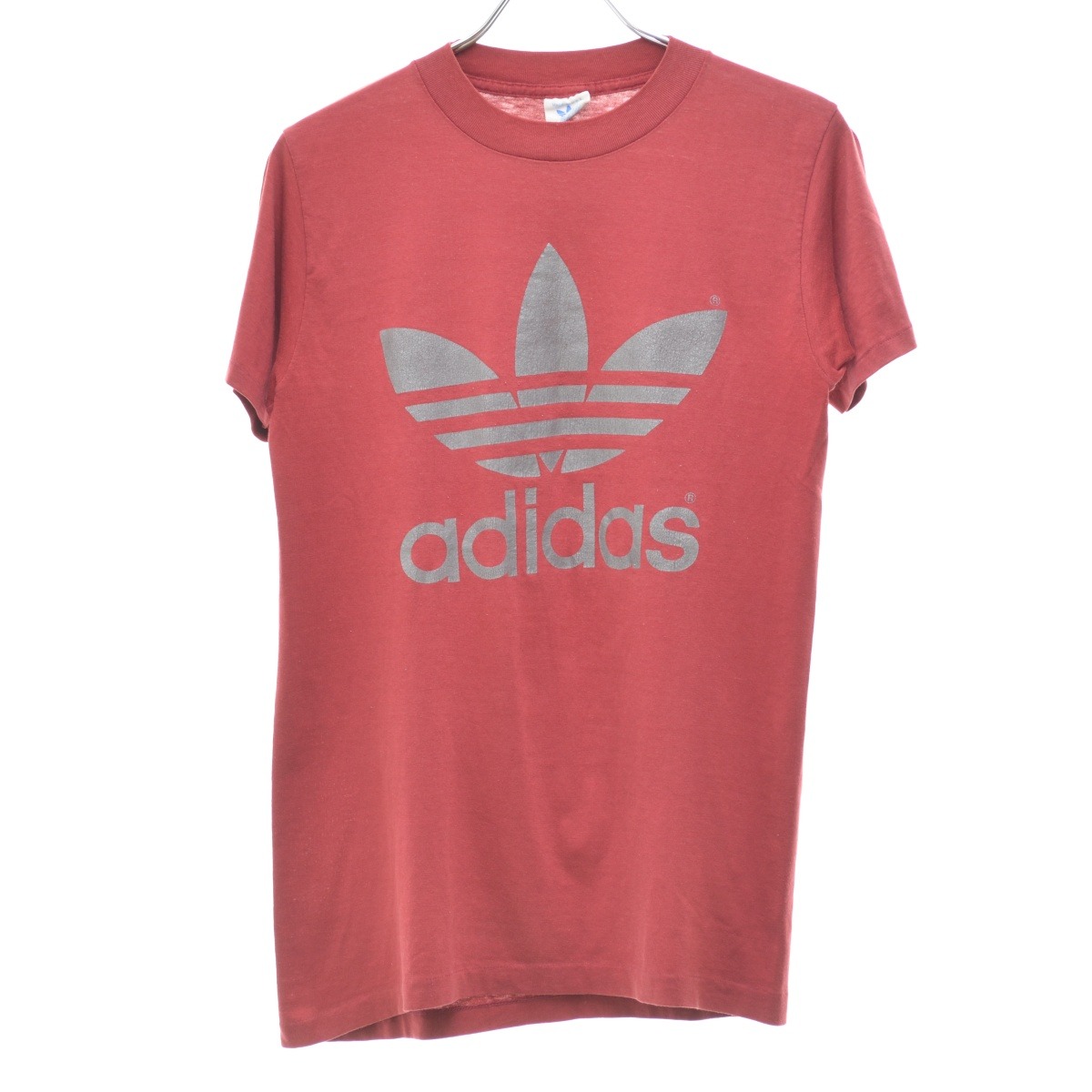ADIDAS / アディダス 80s USA製 両面トレフォイル 半袖Tシャツ vintage  
