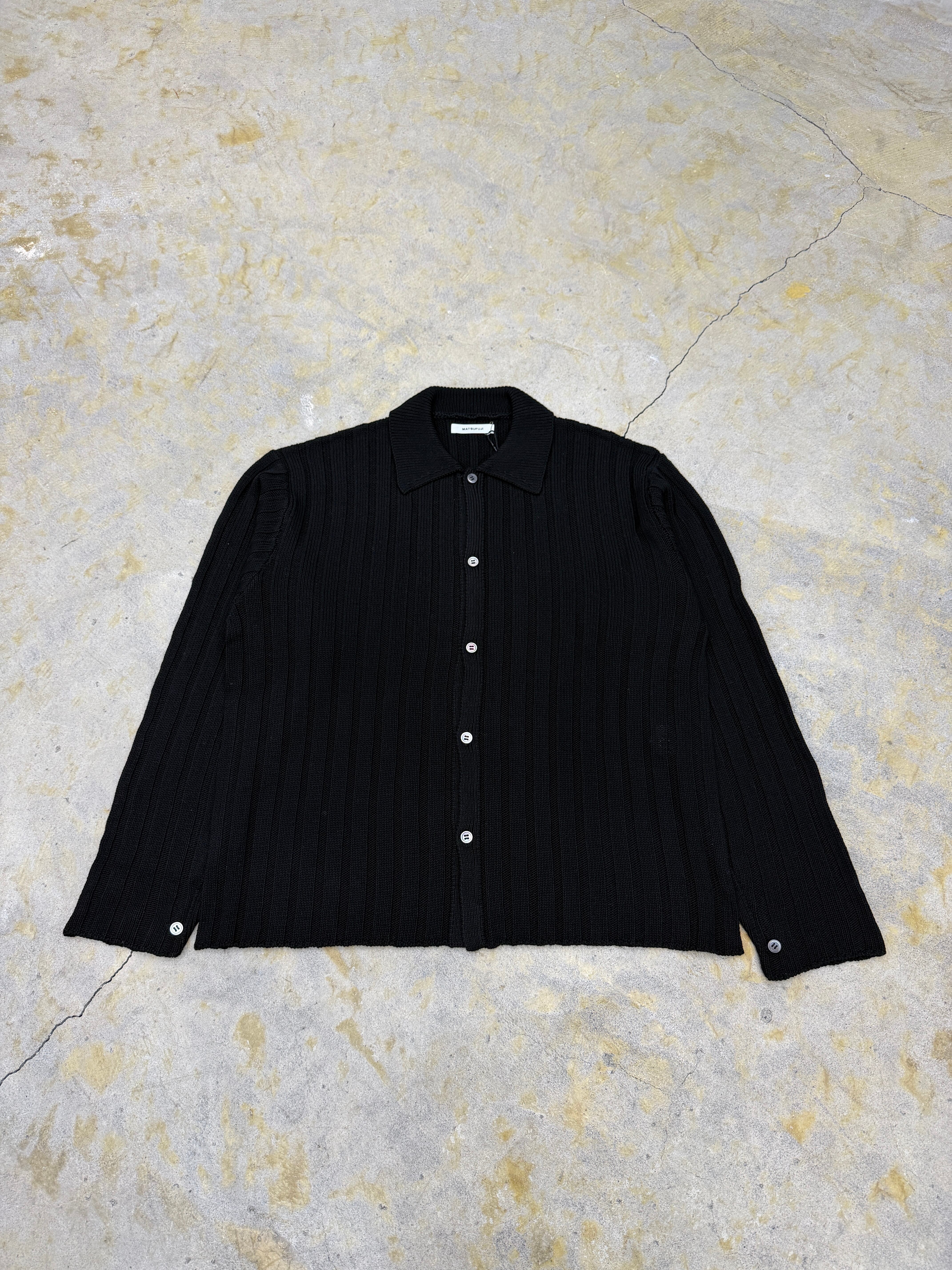 MATSUFUJI | Wide Rib Knit Shirt | BLACK | HOWDAY
