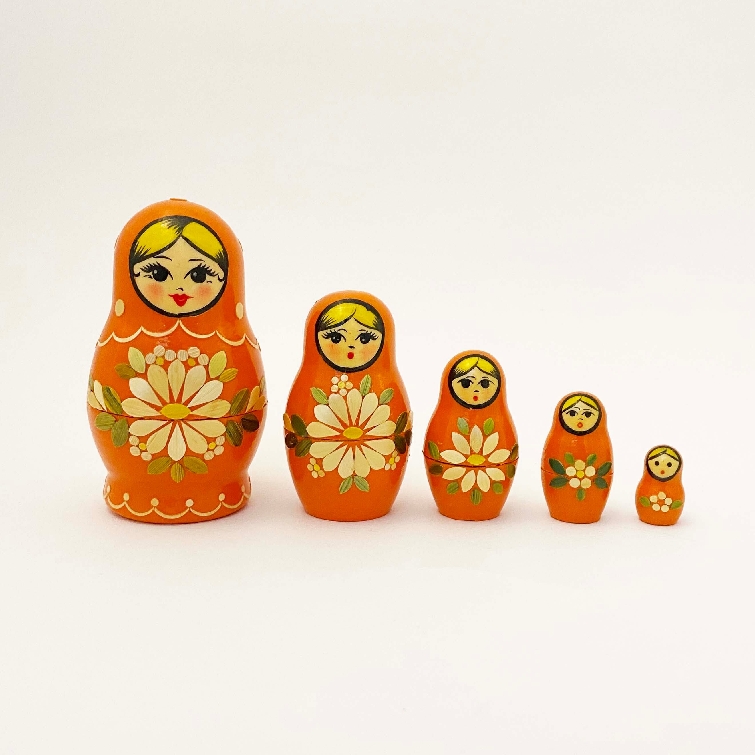 麦わらノーリンスク産マトリョーシカ / オレンジ5個組