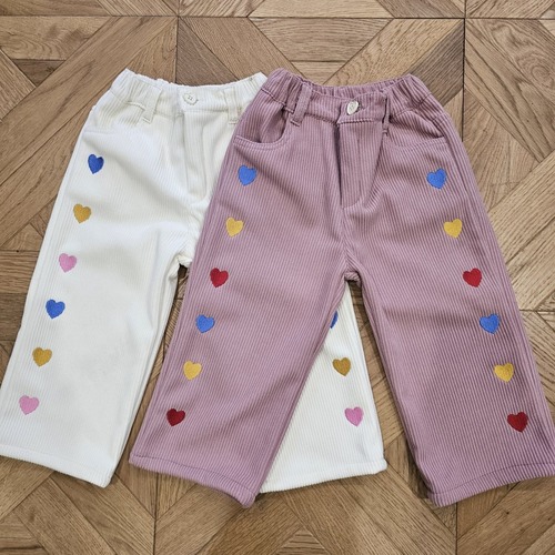 first blue［取寄］heart  embroidery pants (起毛）25winter