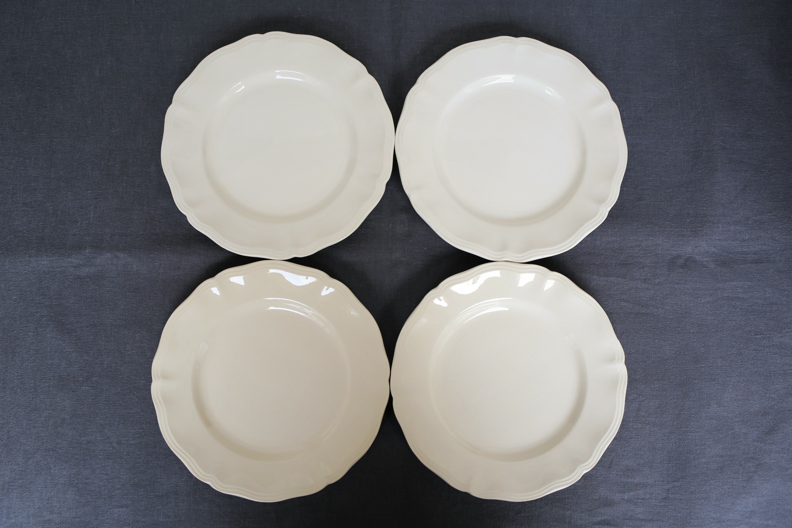 フランス アンティーク ヴィンテージ Sarreguemines サルグミンヌ 花リム パン皿 前菜用プレート 22.5cm