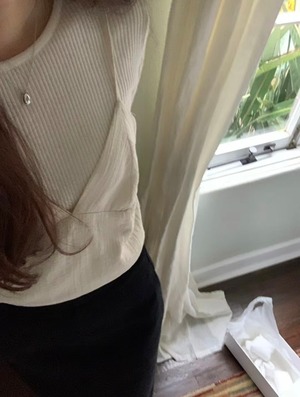 [OUNCE] ribbon bustier blouse (即納)