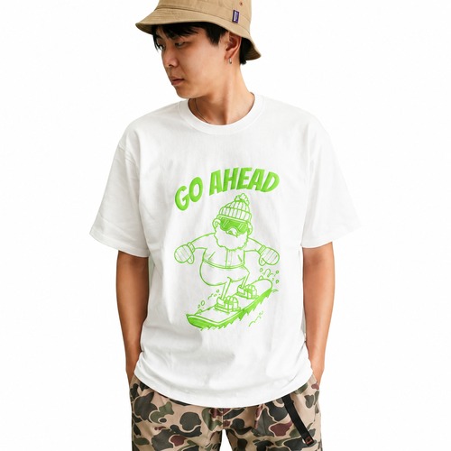 gym master ジムマスター 7.4oz GO AHEAD TEE 半袖 グラフィックTシャツ コットン100％ メンズ レディース ユニセックス LOVE & PEACE WHITE