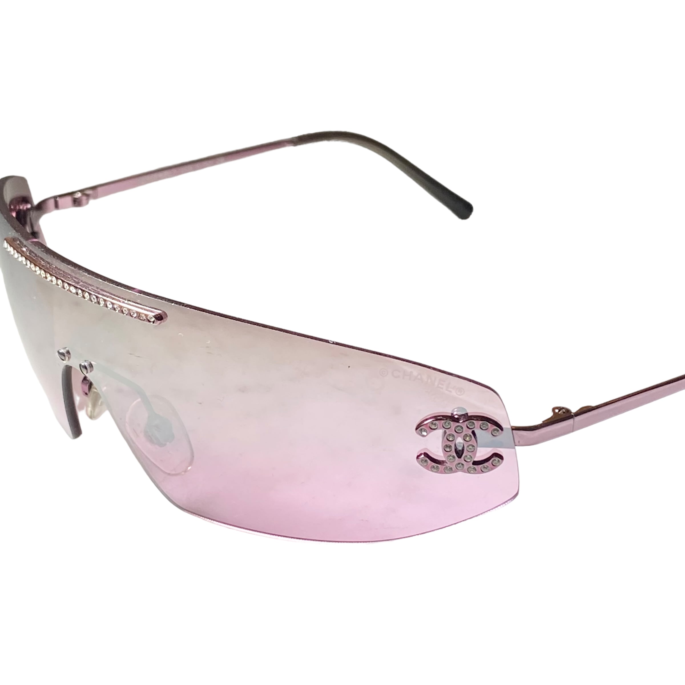 CHANEL Shield type rimless sunglasses | NOIR ONLINE
