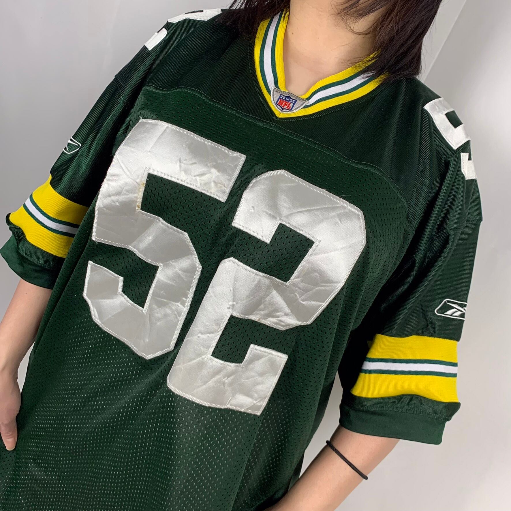 リーボック】NFL ナンバリング刺繍 アメフト ゲームシャツ グリーン ...