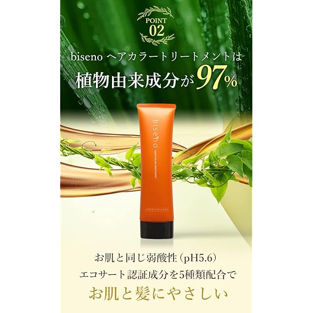 新色【オーガニック 白髪ケア】biseno ヘアカラートリートメント