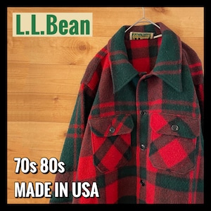 【L.L.Bean】70s 80s USA製 ウールジャケット ヴィンテージ チェック柄 アウター アメリカ古着