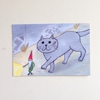 【出口かずみ】ポストカード「夜のパトロール」