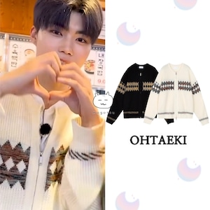 ★ZEROBASEONE ゴヌク 着用!!【OHTEAKI】ターシャ オーバーニット ジップアップ - 2COLOR