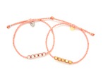 Brass Beads Bracelet/CoralPink (Gold/Silver)[真鍮ブレスレット]