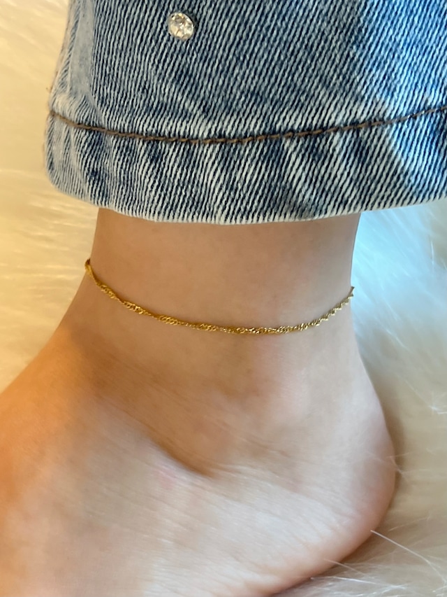 Screw chain anklet